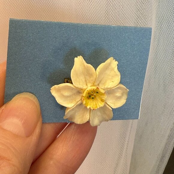 Handmade 3D Flower 1 inch Brooch Vintage Boho Fairycore Vintage Charm Floral - Picture 4 of 11